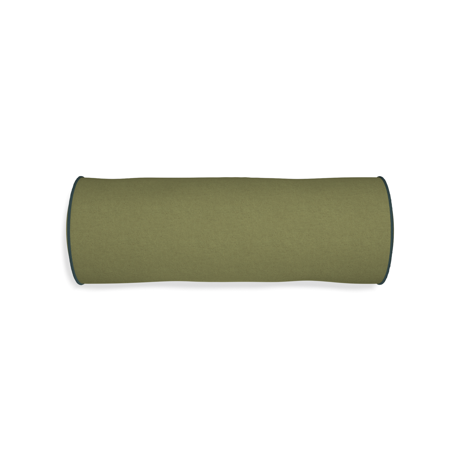 Bolster moss custom moss greenpillow with p piping on white background
