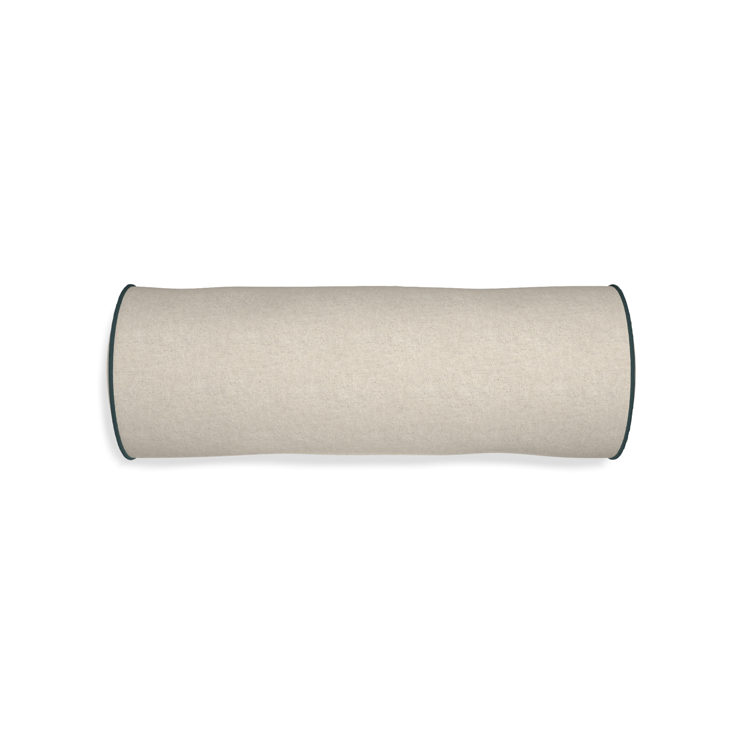 Bolster oat custom light brownpillow with p piping on white background