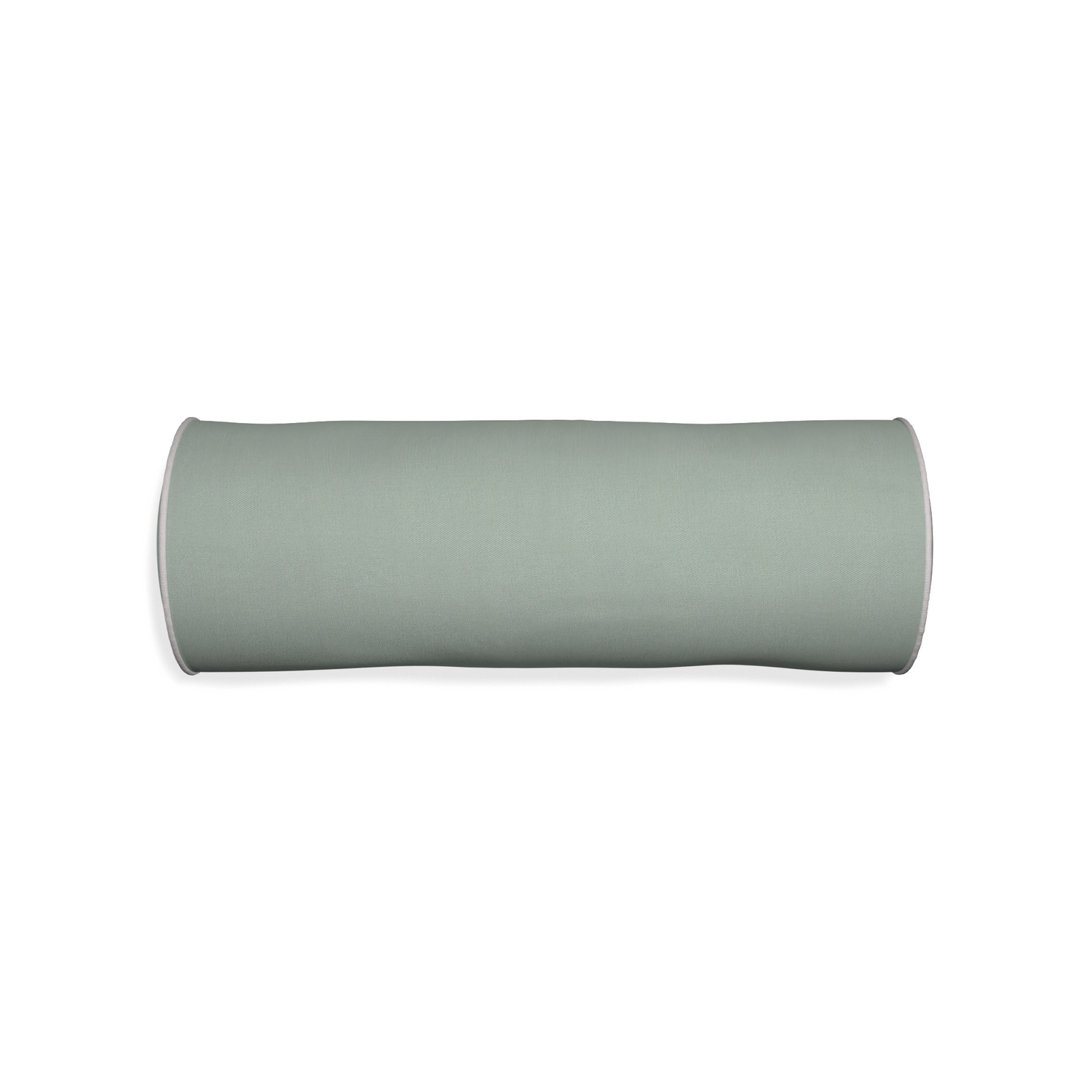 Bolster sage custom sage green cottonpillow with pebble piping on white background