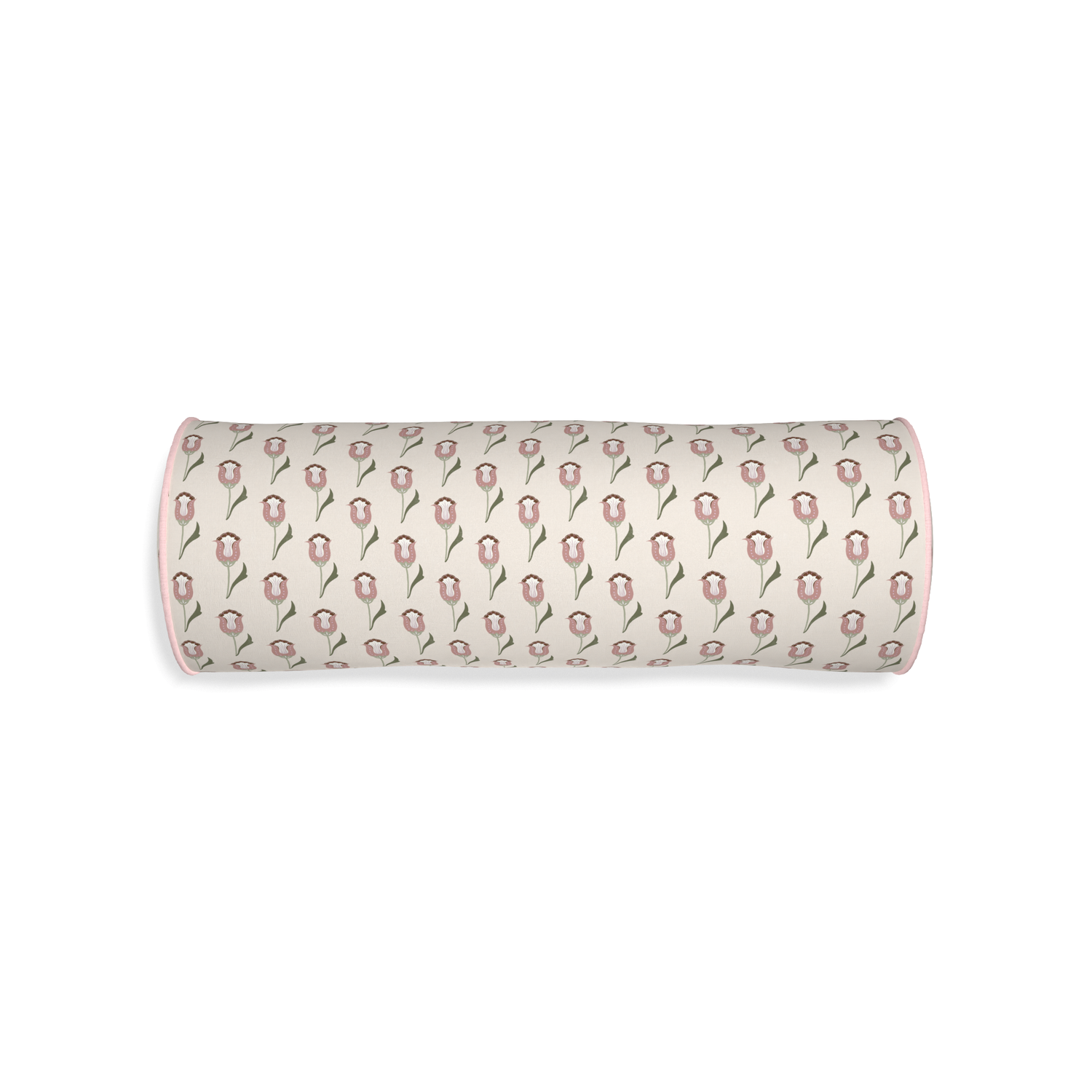 Bolster annabelle orchid custom pink tulippillow with petal piping on white background