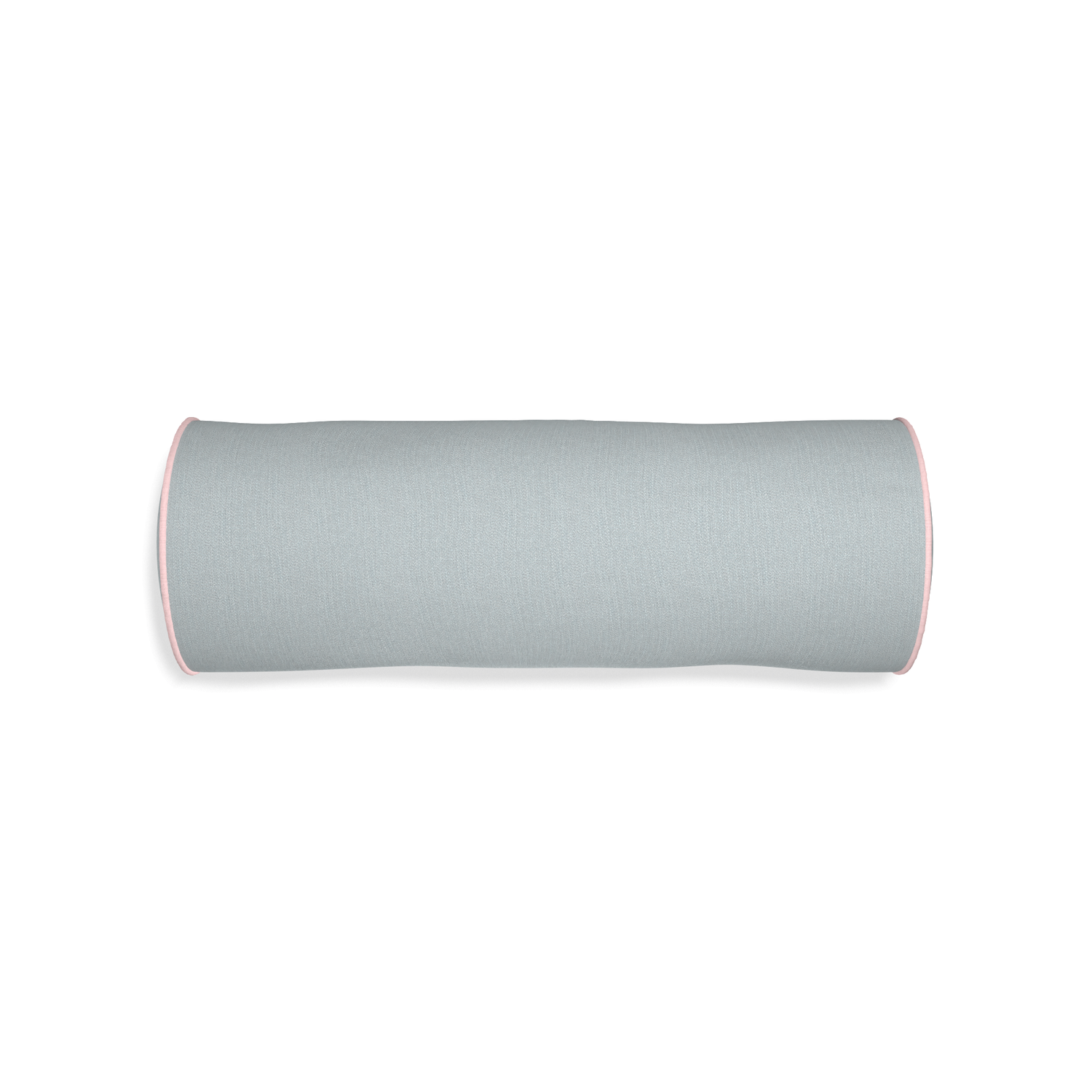 Bolster sea custom grey bluepillow with petal piping on white background