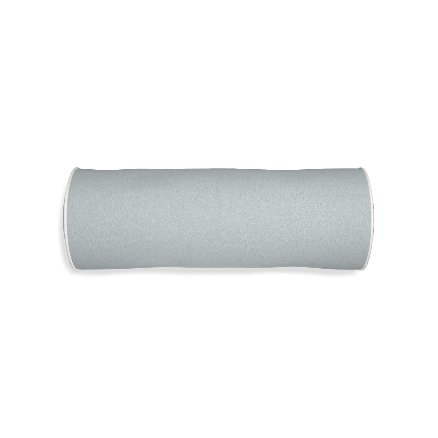 Bolster sea custom grey bluepillow with snow piping on white background