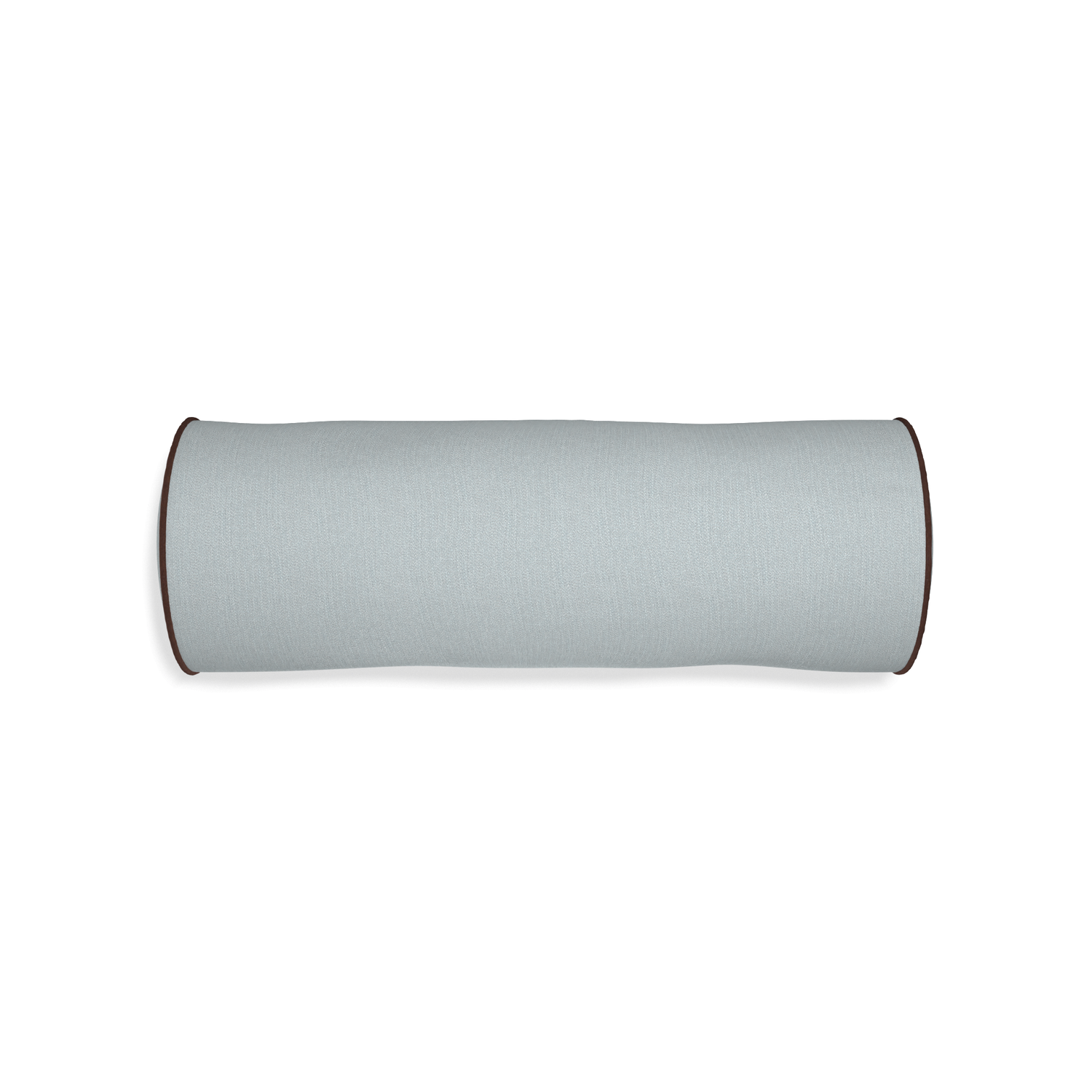 Bolster sea custom grey bluepillow with w piping on white background