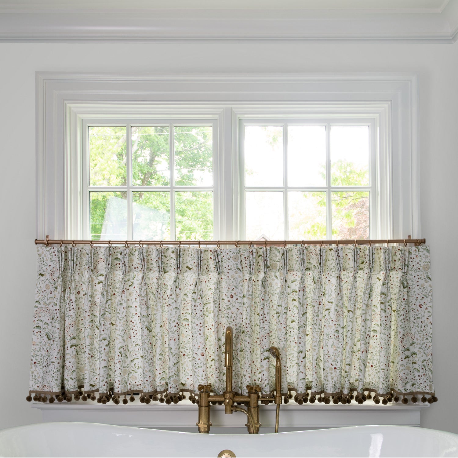 succulent kitchen curtains Pink Floral Cotton Cafe Curtains: Ruby Moss