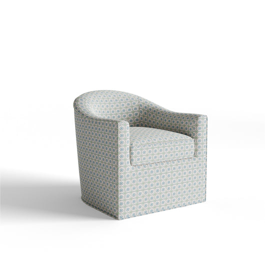 Hayes Sea Salt chair with curved silhouette in patterned fabric, blending comfort and timeless elegance by Pepper Home.