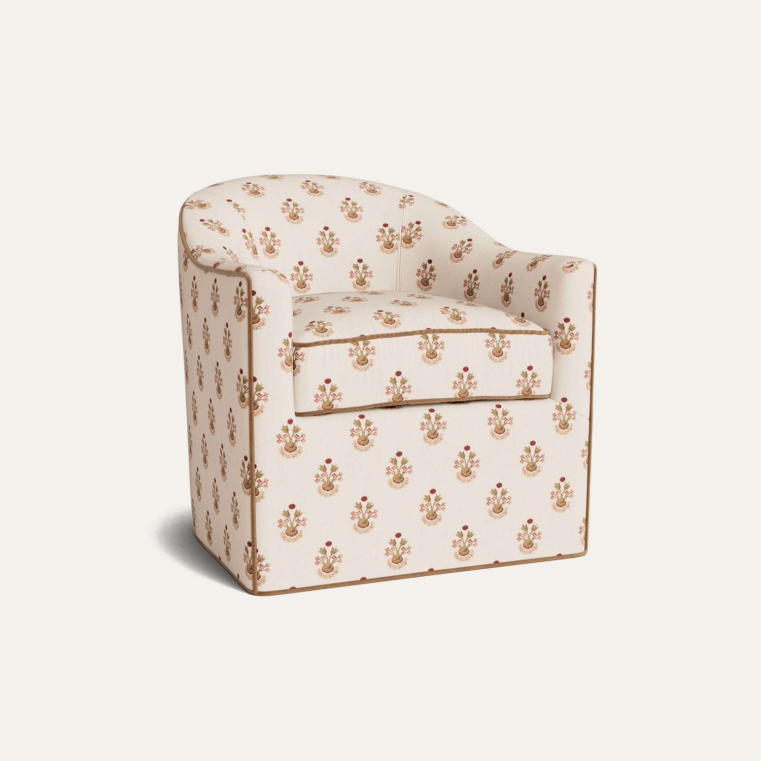 FEATURED: Shown with Upholstered Base / Honey Velvet Welt
