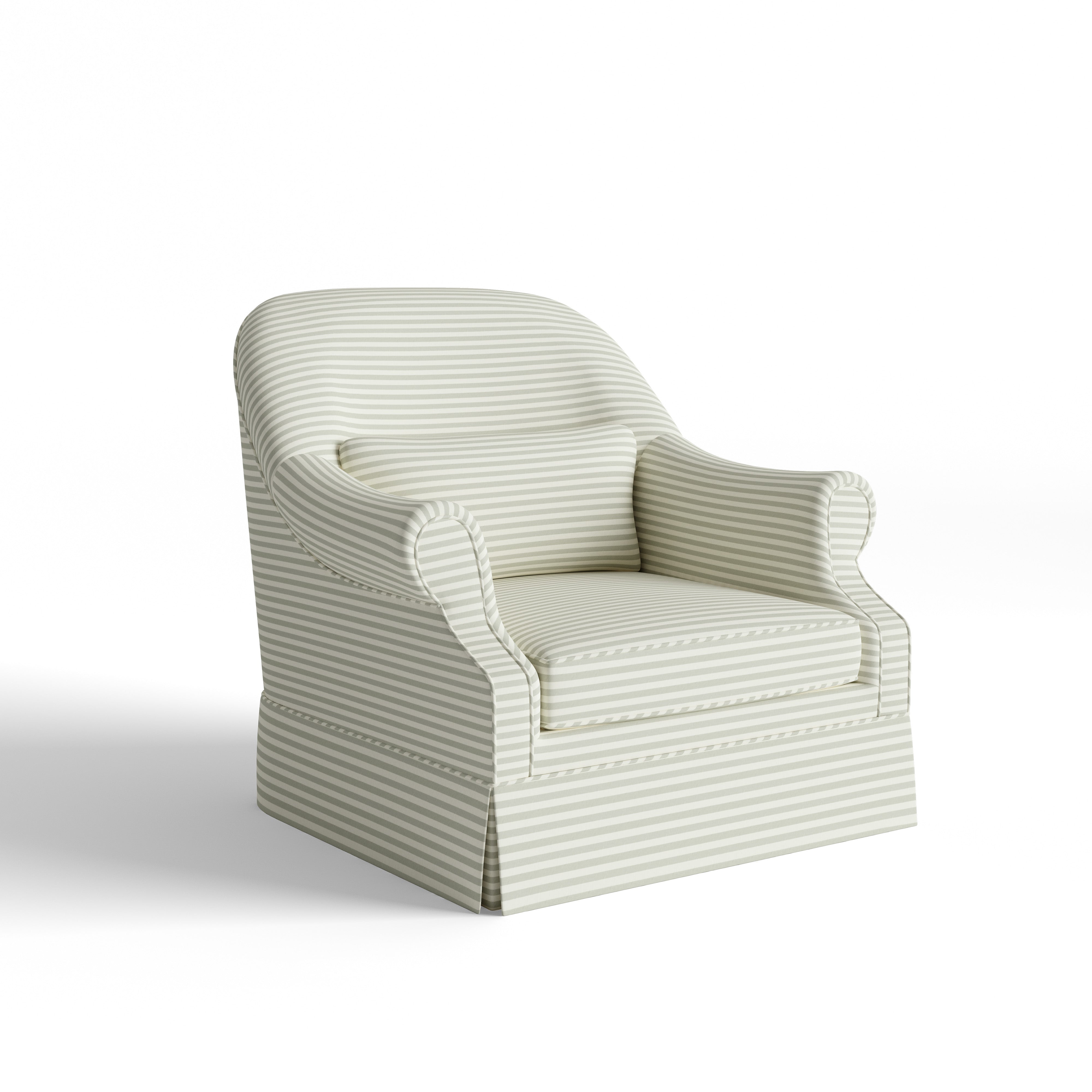 Green Striped Custom Chair: Louisa Sage | Pepper Home