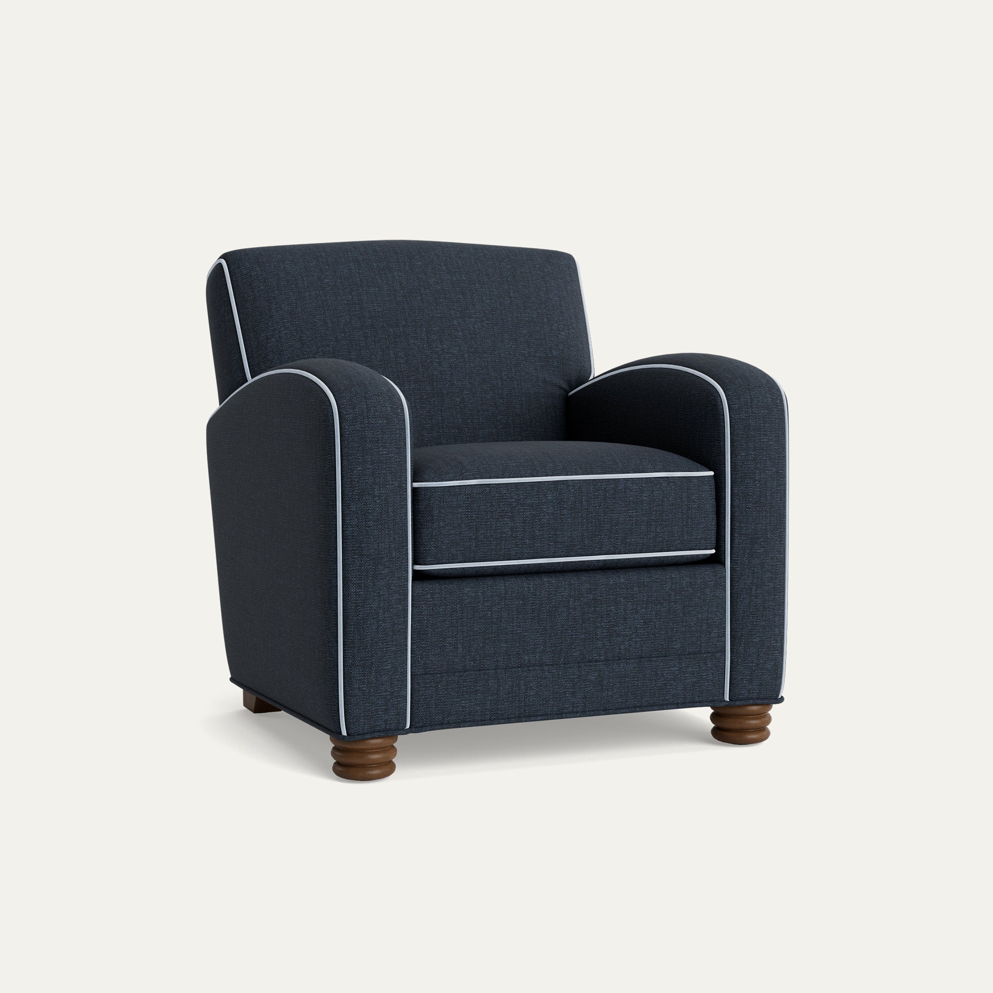 HENRY ARM CHAIR Navy Upholstered Armchair: Henry in Midnight