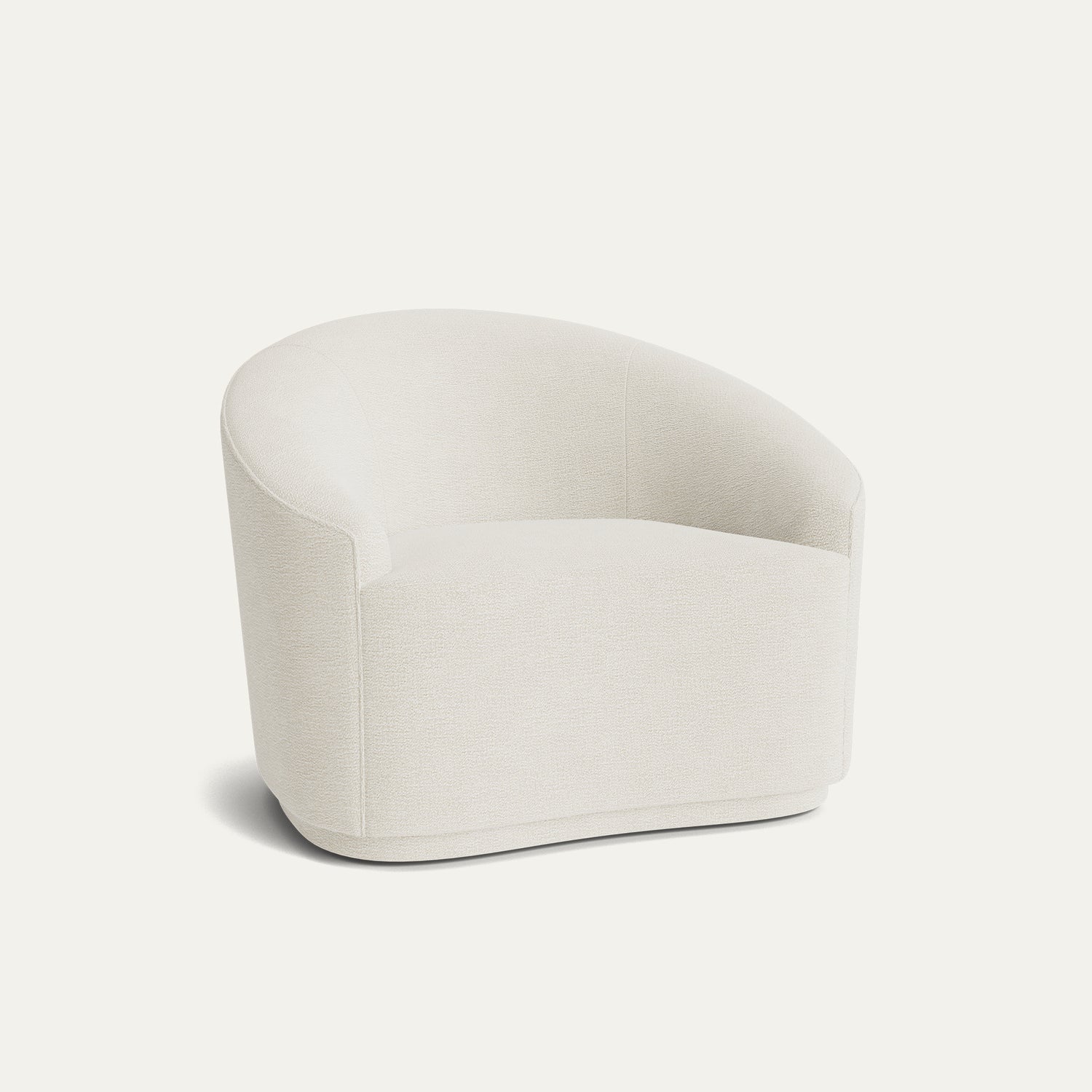Coconut chair in solid performance woven fabric with rounded design, made-to-order, short lead times, manufactured in the USA