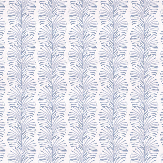 Sky Blue Botanical Stripe Print