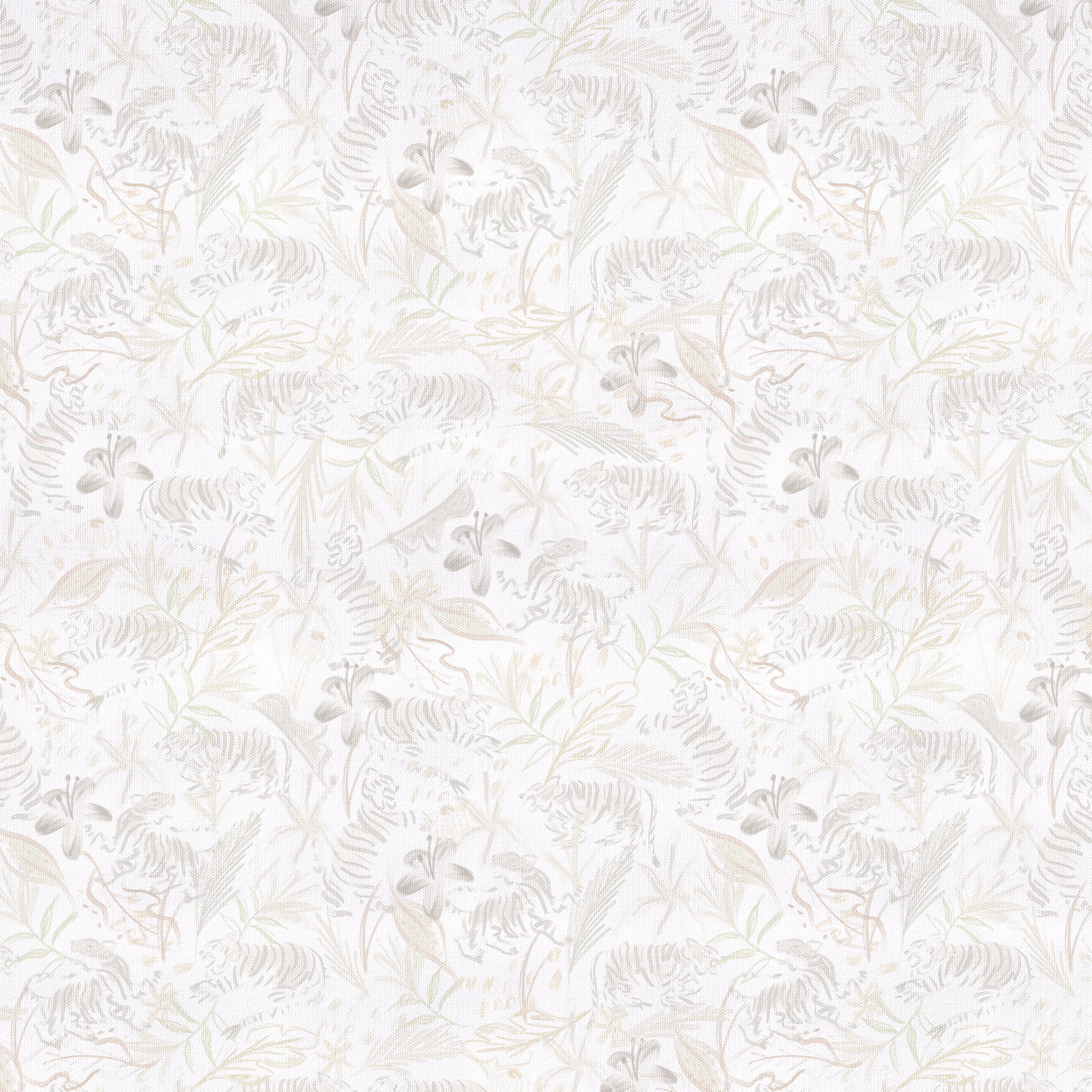 Beige Chinoiserie Tiger Print