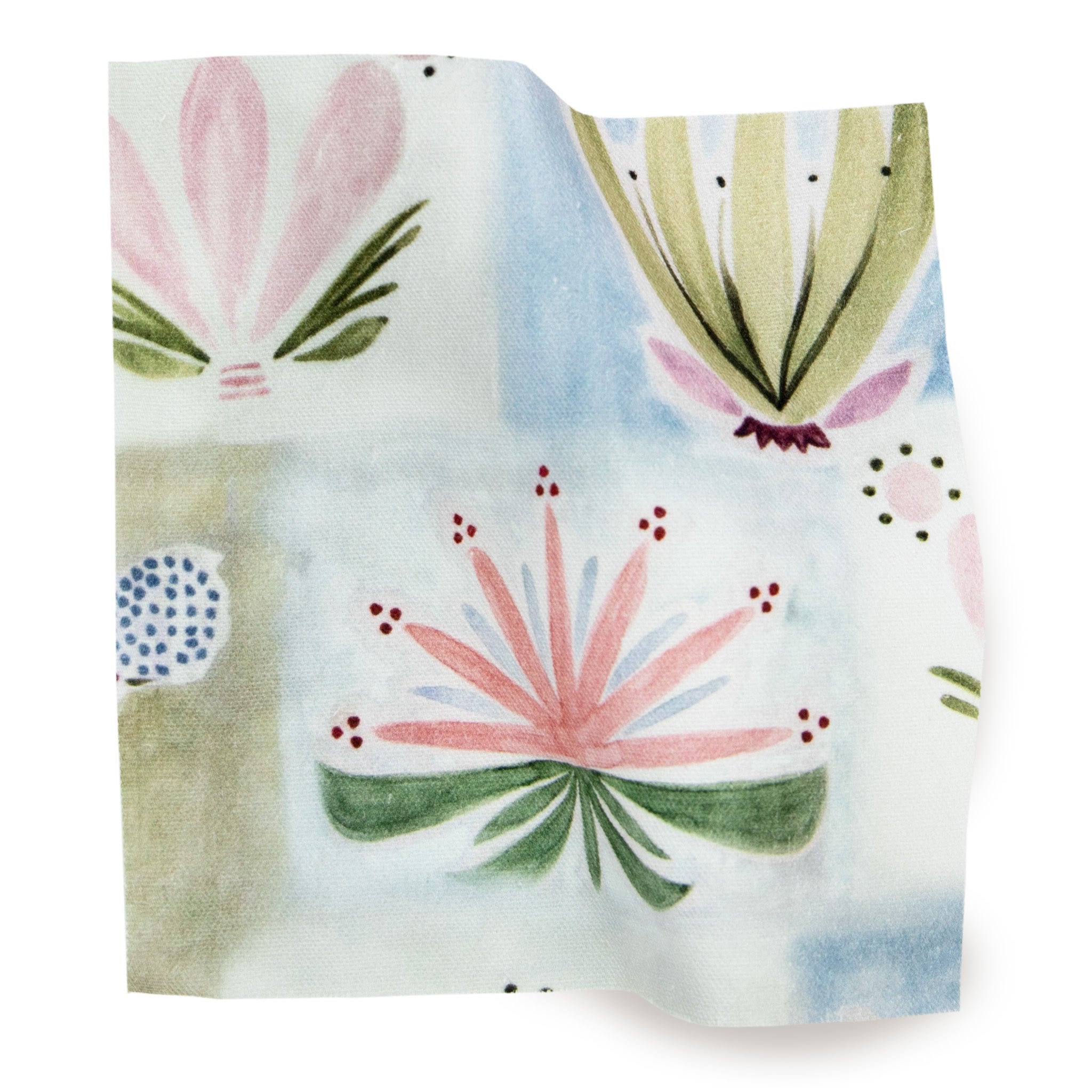Hand-painted Floral Printed Cotton Swatch