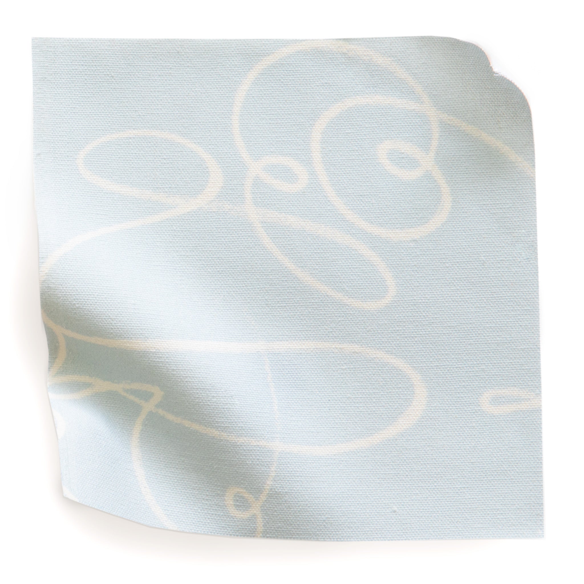 Powder Blue Abstract Printed Cotton Swatch