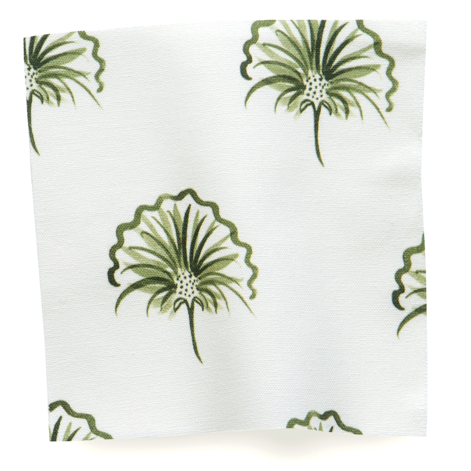 Green Floral Printed Cotton Swatch