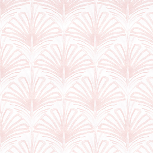 Rose Pink Palm Printed Wallpaper Swatch