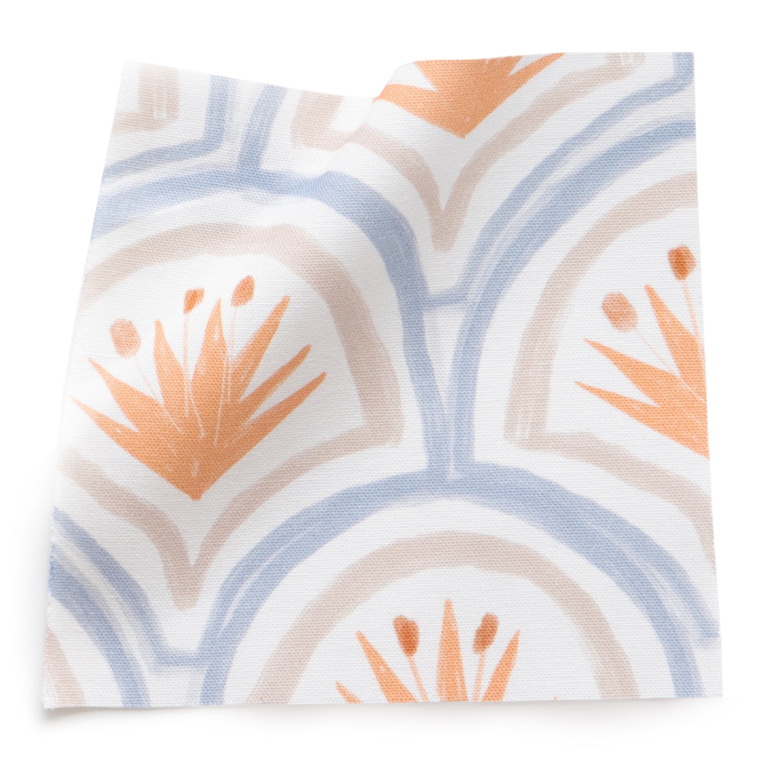 Art Deco Palm Pattern Printed Cotton Swatch