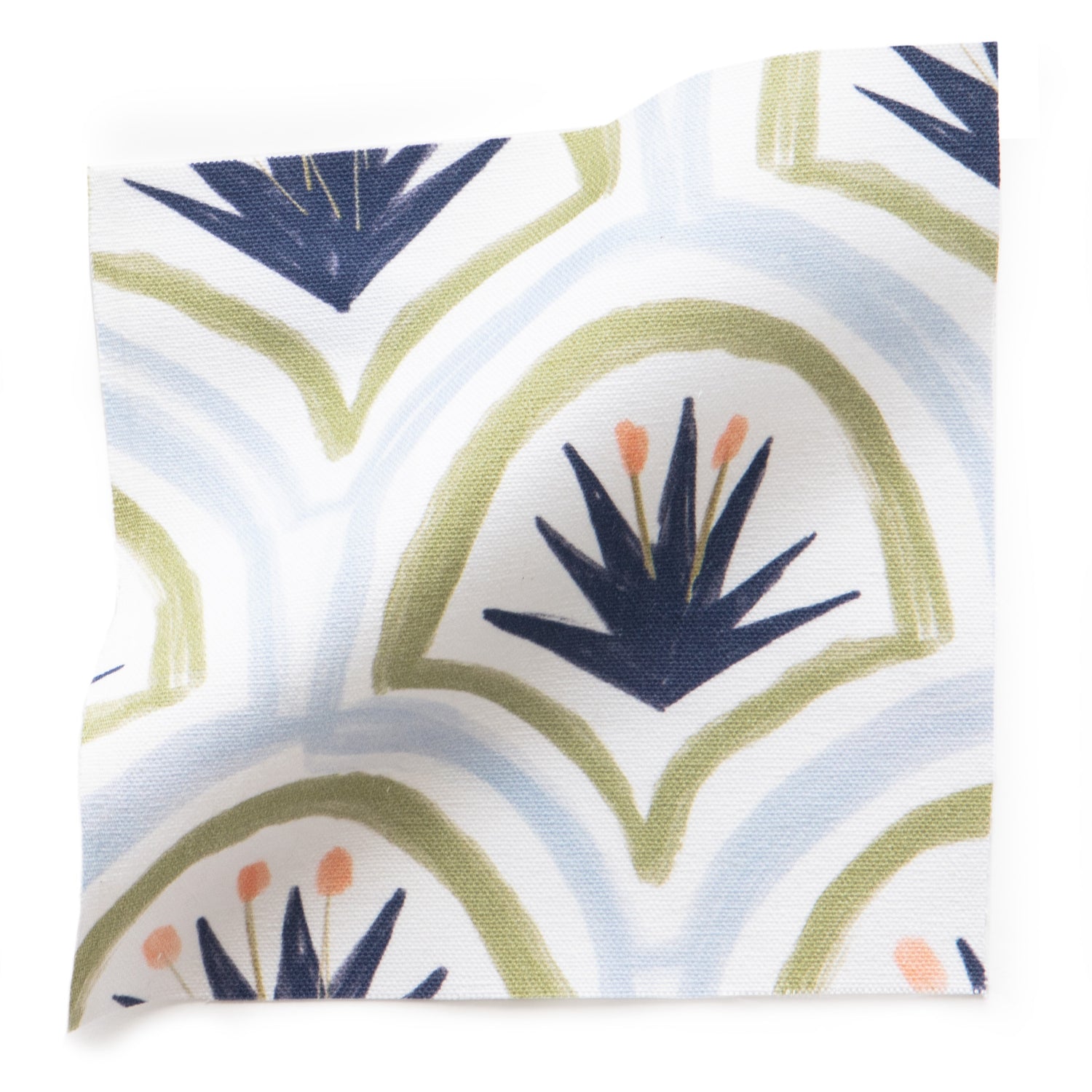 Art Deco Palm Pattern Printed Cotton Swatch