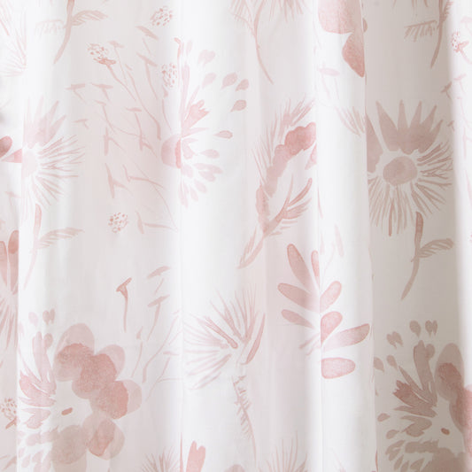 Pink Floral Printed Curtain Close-up