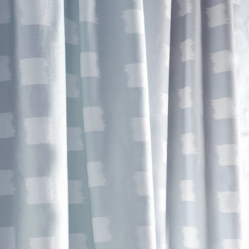 Sky Blue Pattern Printed Curtain Close-Up