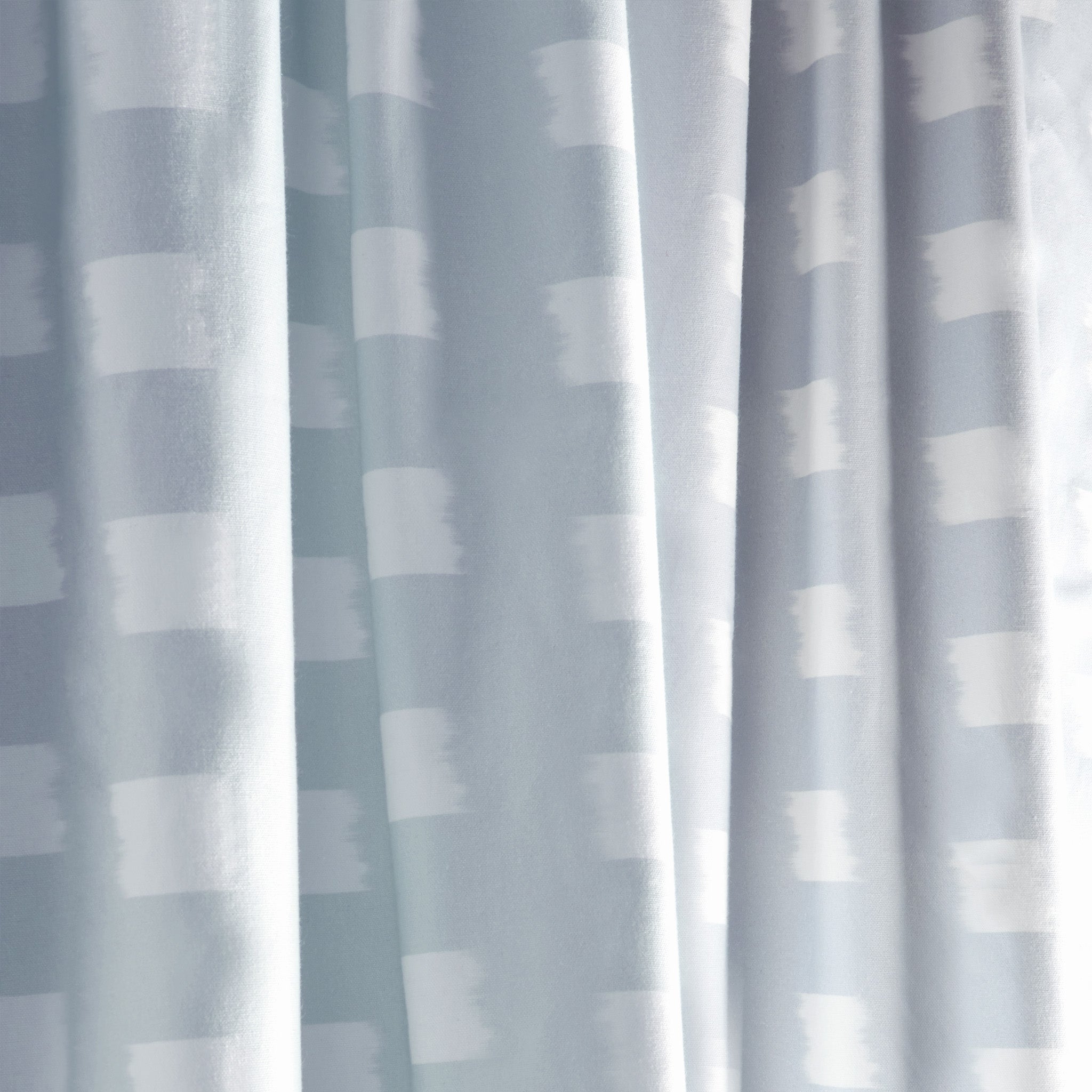 close up of Sky Blue Pattern Printed Cotton curtain 