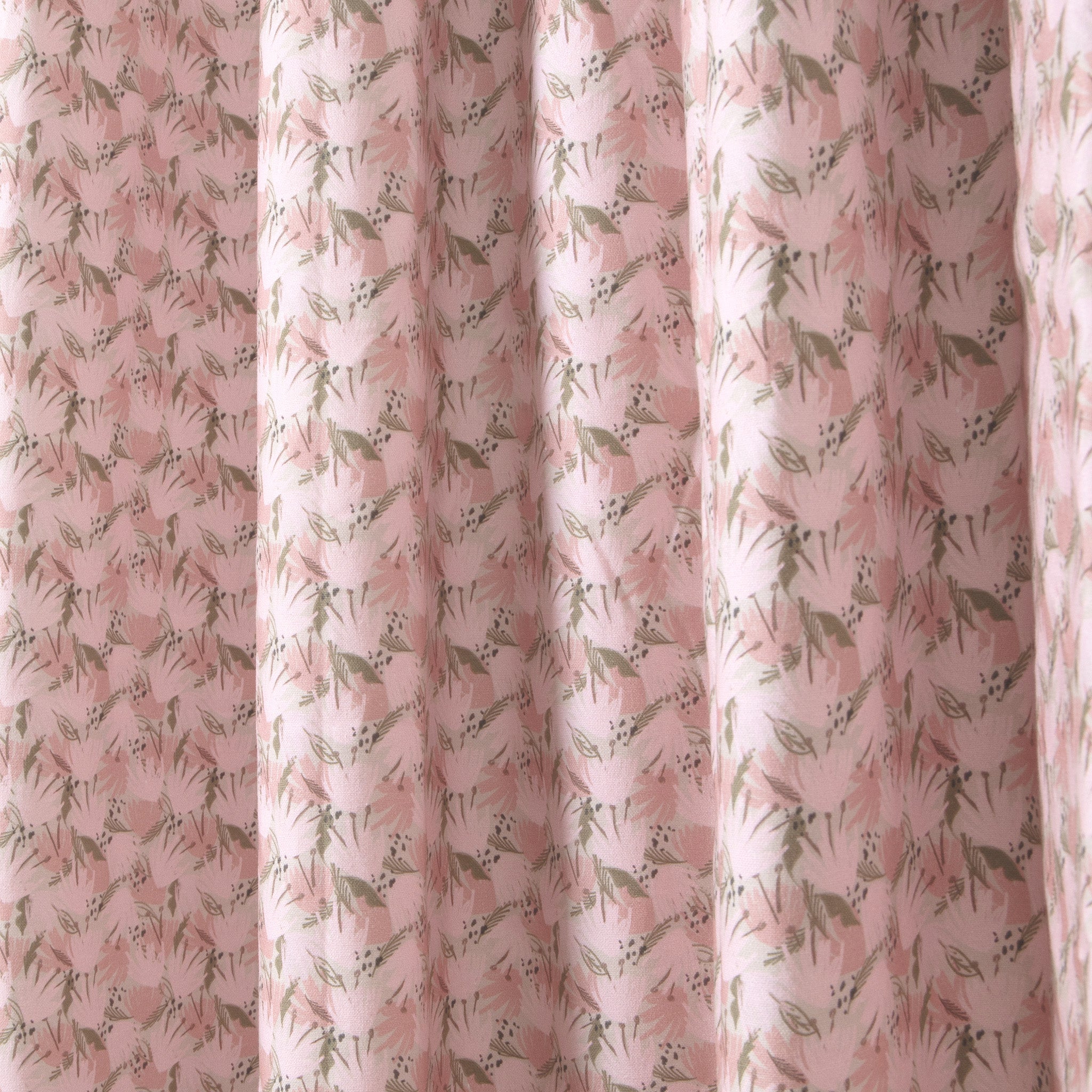 close up of Pink Floral  curtain 