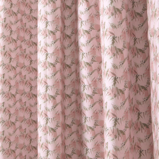 close up of Pink Floral  curtain 