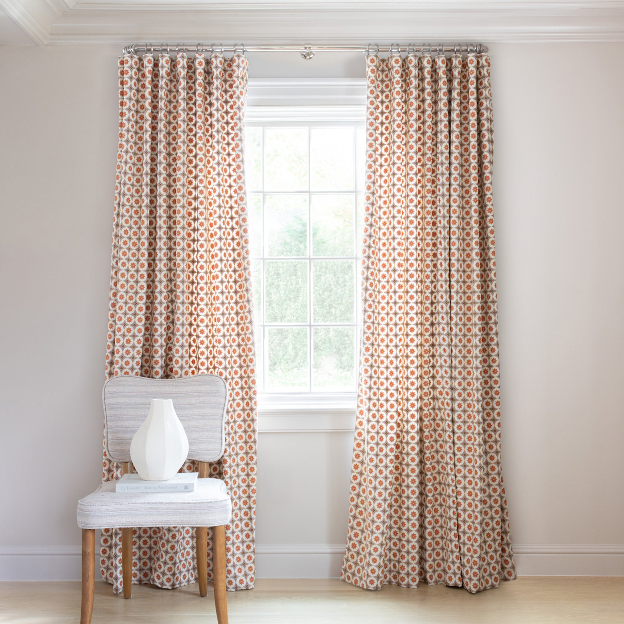 Hayes Coral Custom Curtain