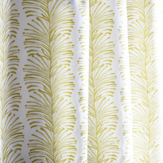Yellow Stripe Chartreuse Printed Curtain Close-Up