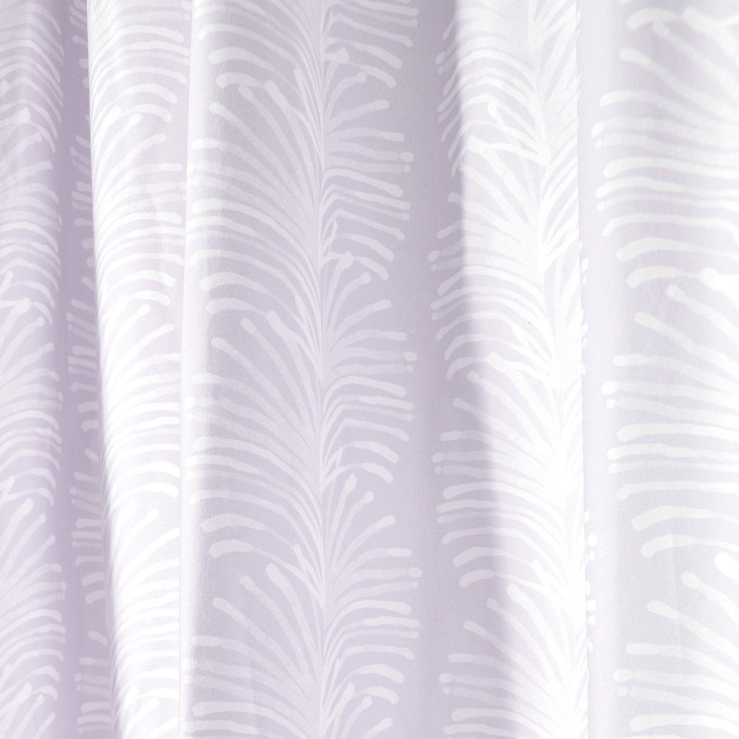 Lavender Botanical Stripe Printed Curtain Close-Up