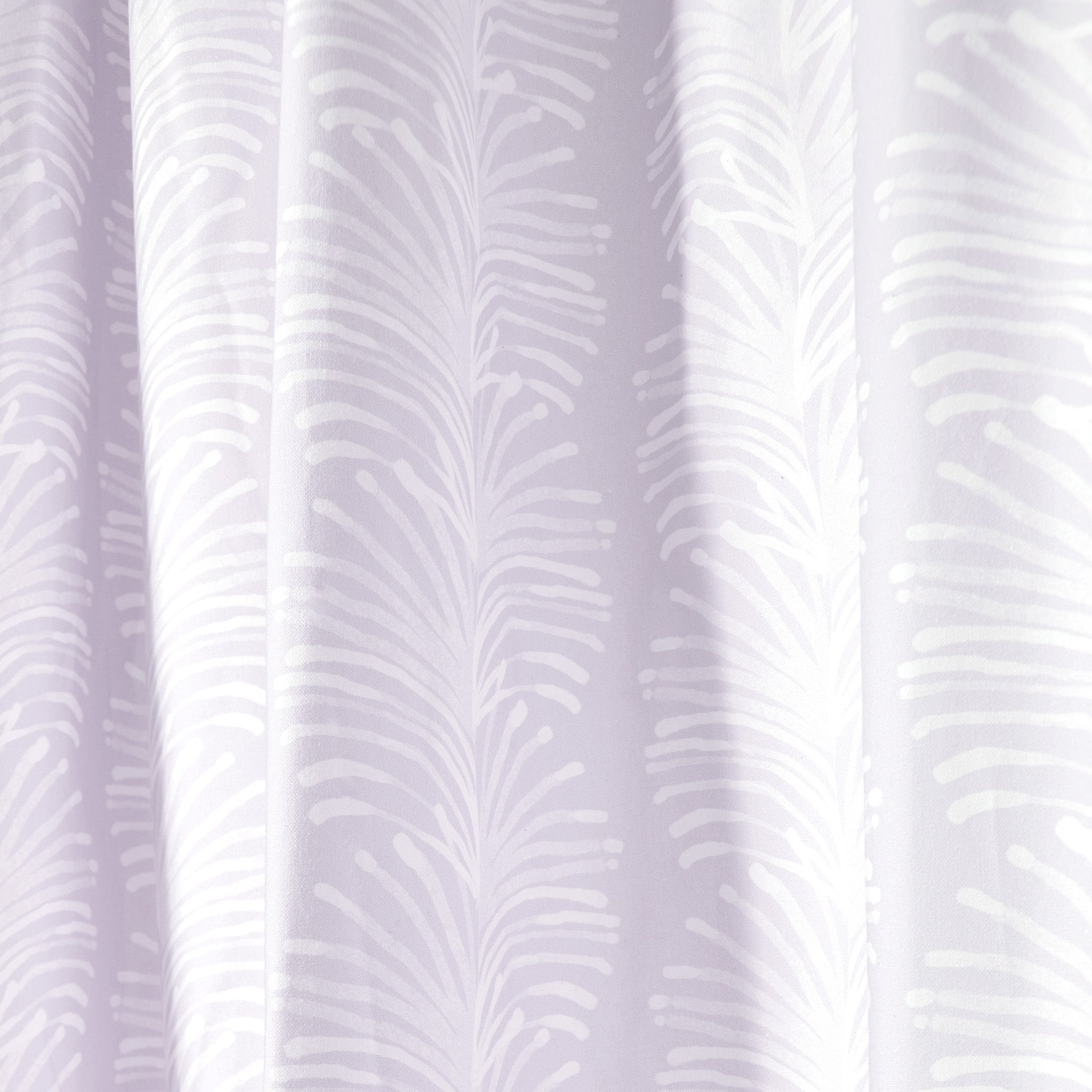 Lavender Botanical Stripe Printed Curtain Close-Up