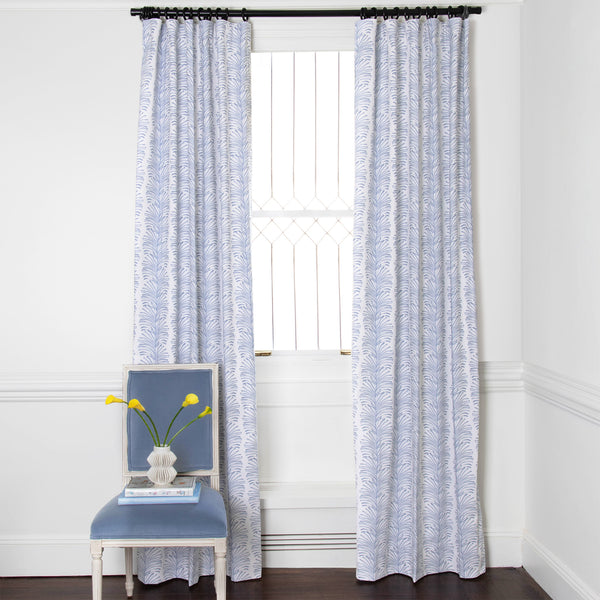 Pepper Home  Sky Blue Velvet Custom Curtains