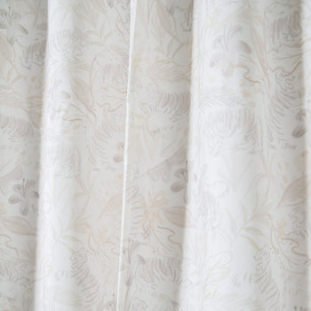 Beige Chinoiserie Tiger Printed Curtain Close-Up