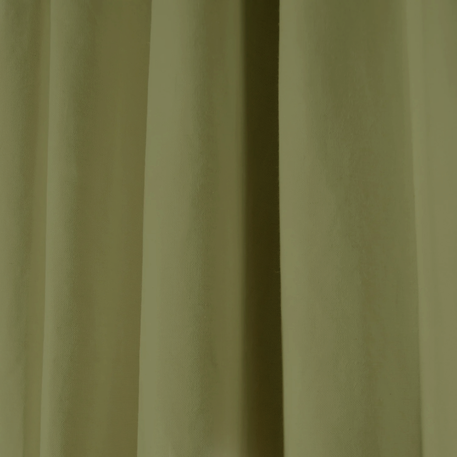 close up of moss green curtain 
