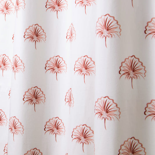 close up of Floral Pink curtain 