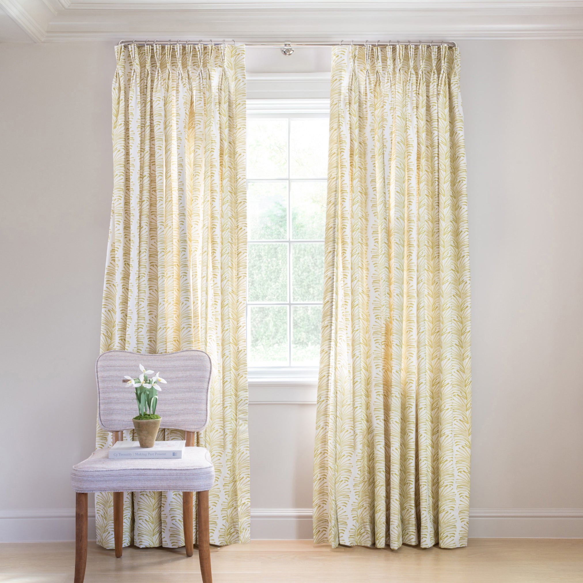 Emma Chartreuse Rod Pocket Custom Curtain