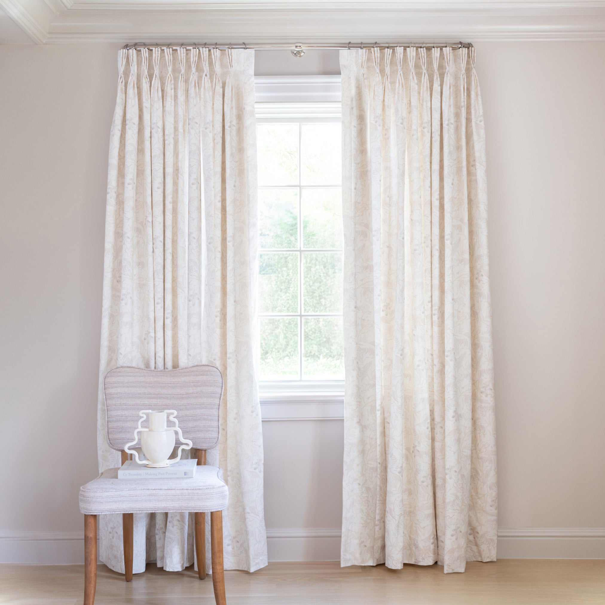 Frida Sand Tailored Pleat Custom Curtain
