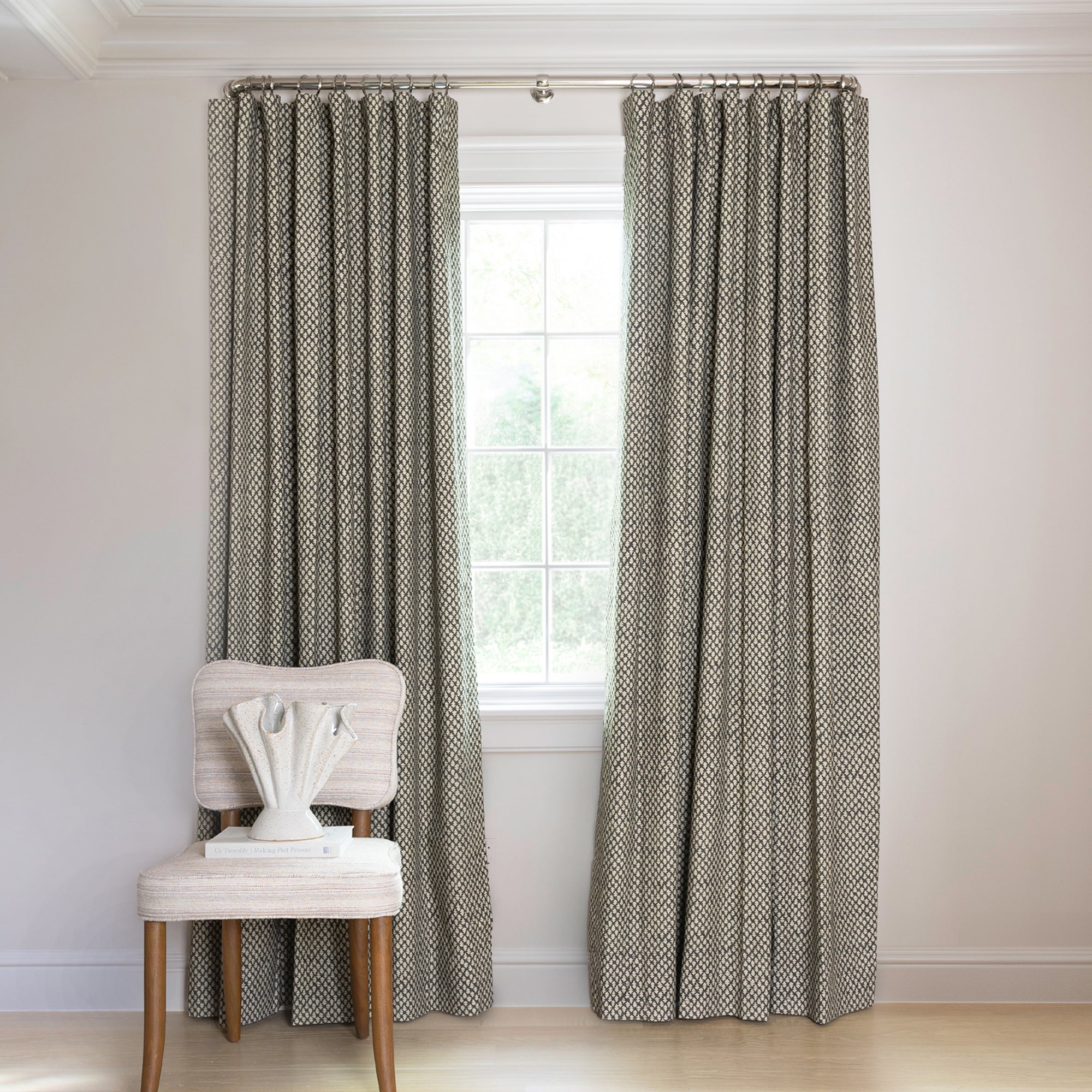 Black Floral Curtains: Quinn Charcoal | Pepper Home