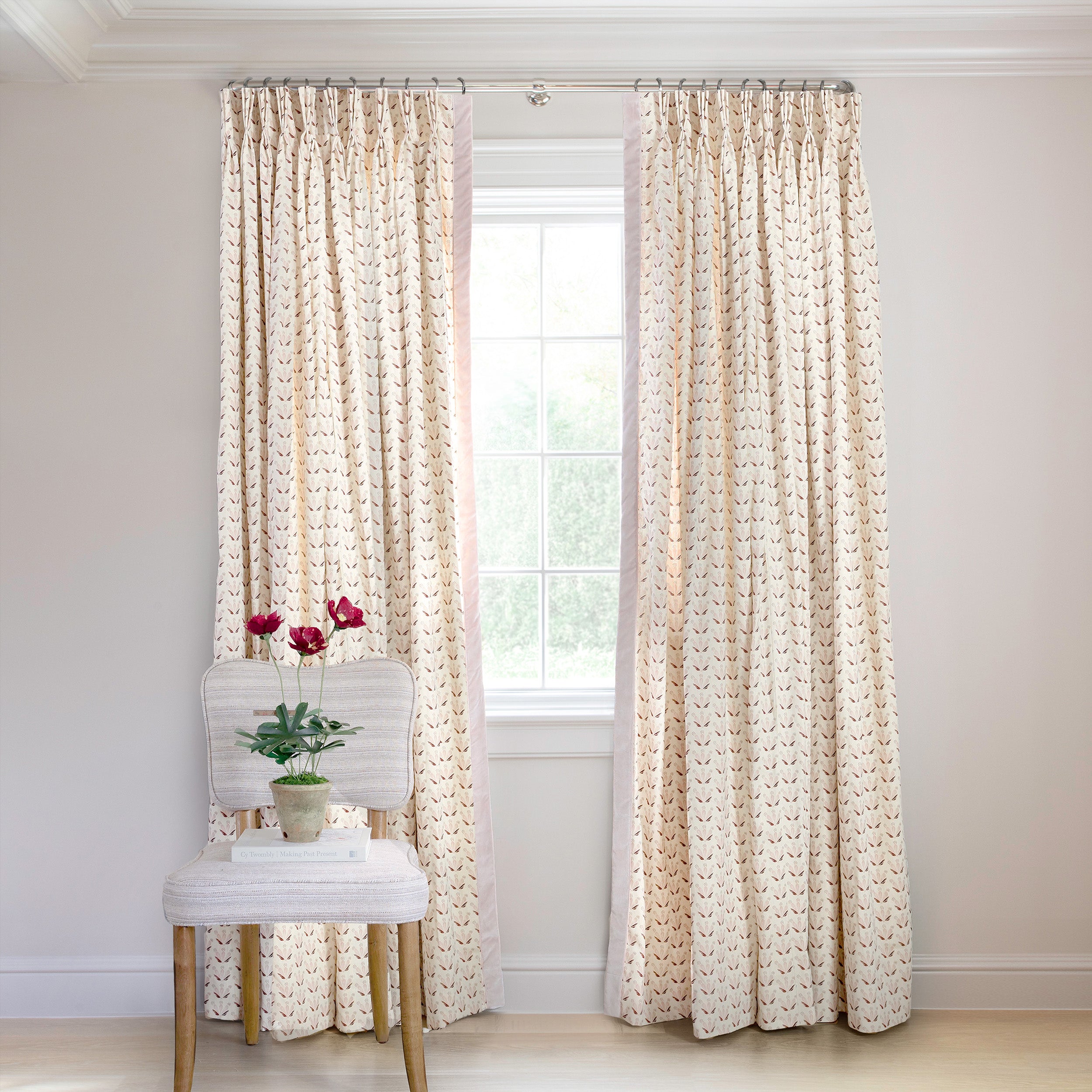 Serena Pink Custom Curtain Printed Linen - Thumbnail 2