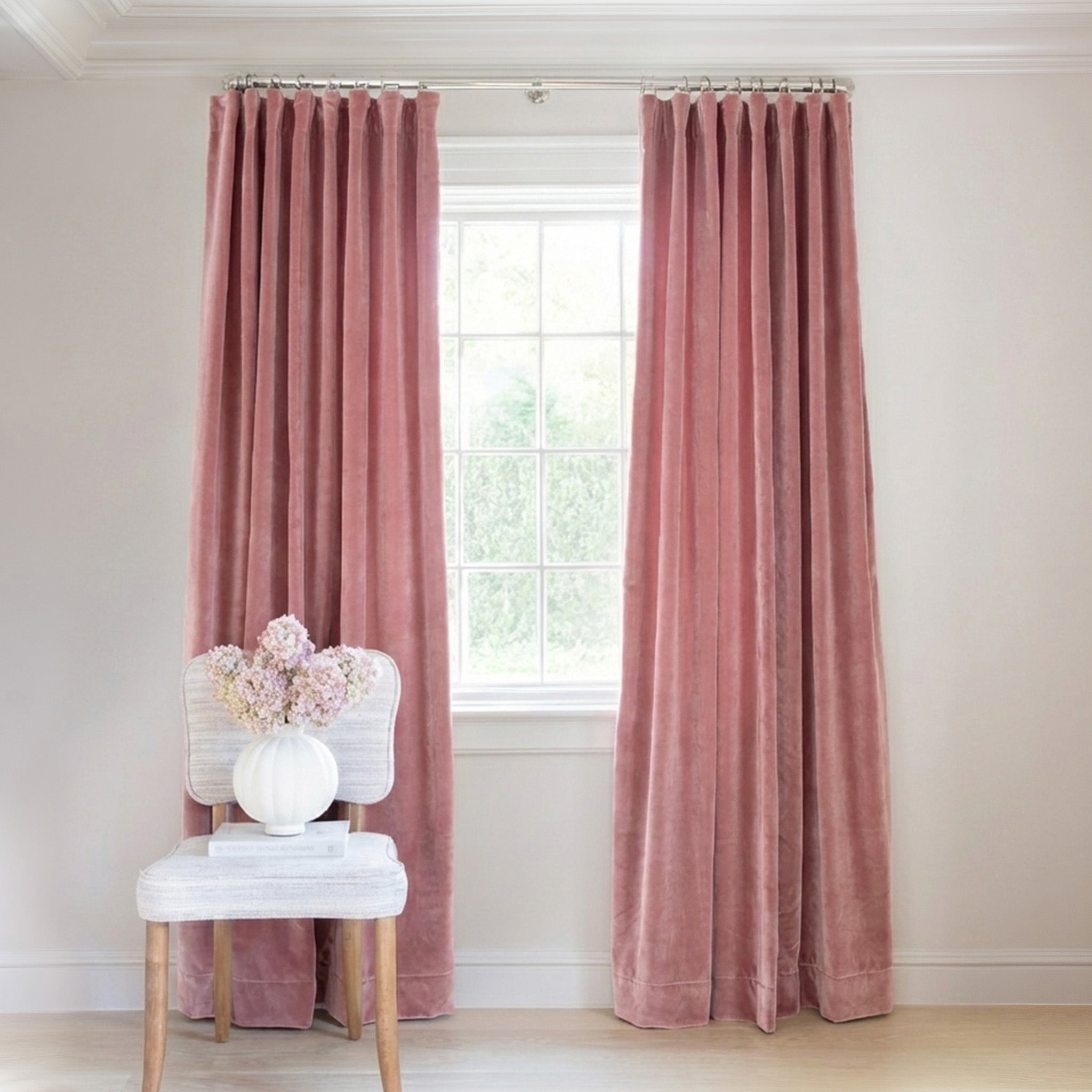 Pink Velvet Curtains: Azalea Velvet | Pepper Home