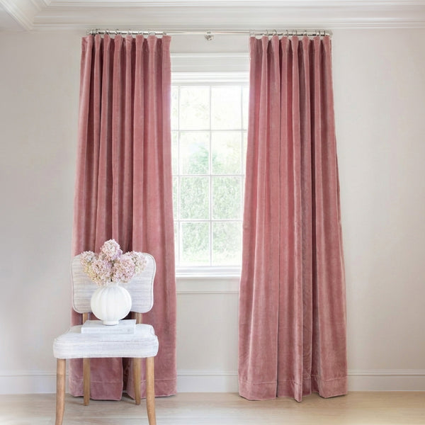 Pink Velvet Curtains: Azalea Velvet | Pepper Home