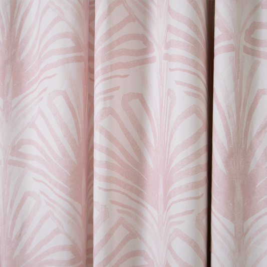 Rose Pink Art Deco Printed Curtain Close-Up