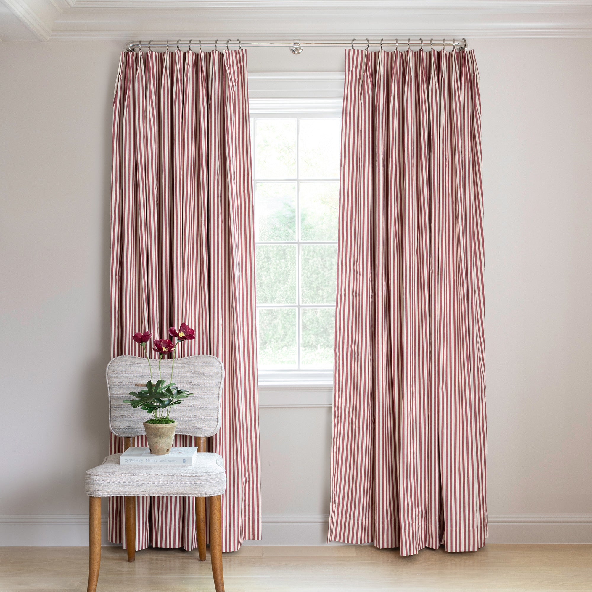 Red Striped Woven Fabric: Louisa Cranberry | Pepper Home