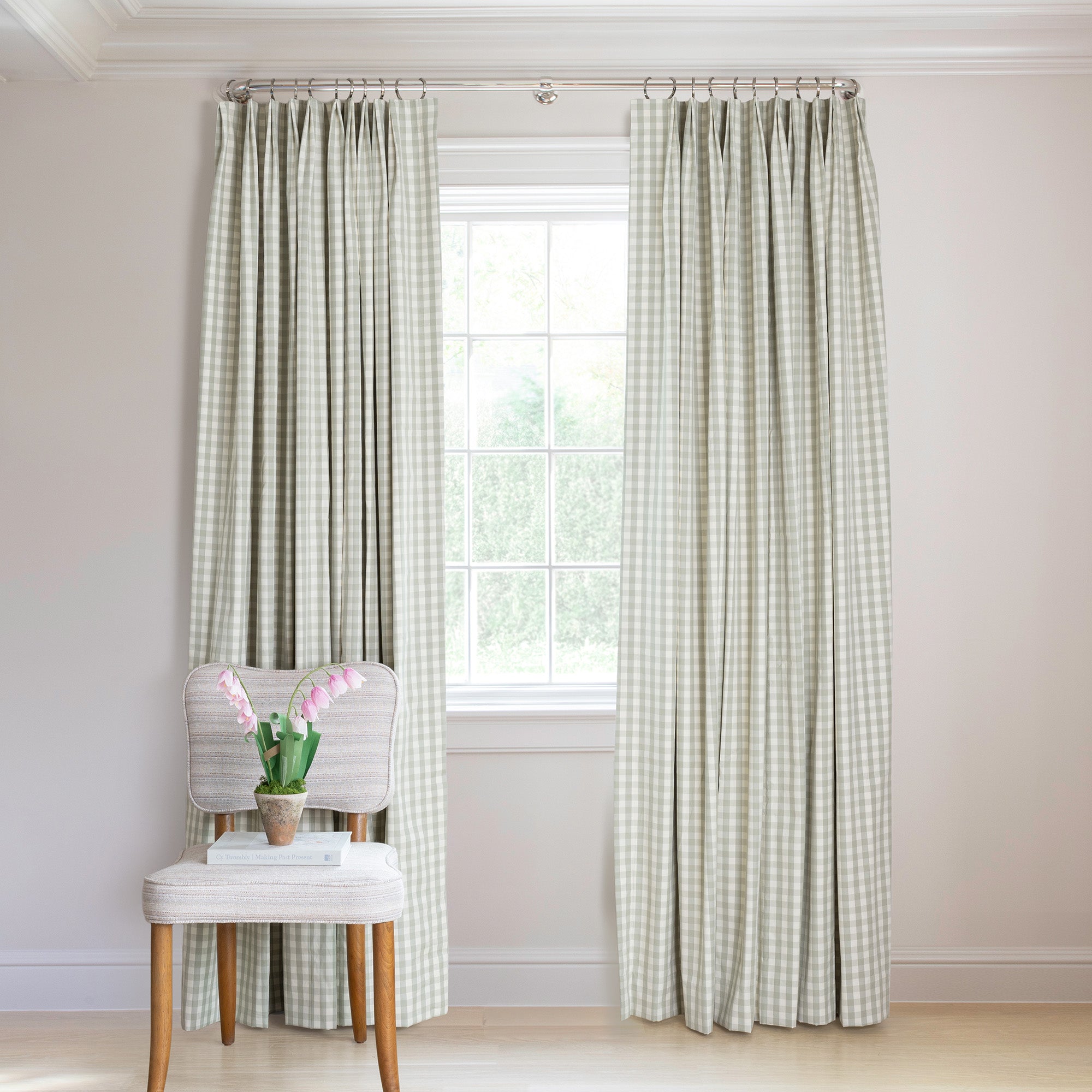 Millie Sage Pinch Pleat Custom Curtain