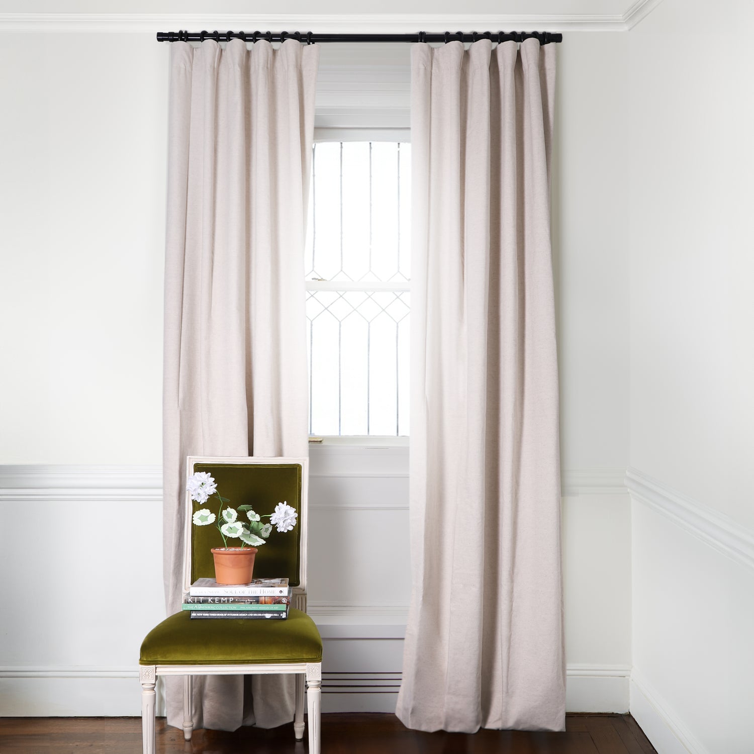 Minimal CHERRY Curtain Rod Bracket, Modern Curtain Holder Solid Cherry Wood  W/ Natural Finish 