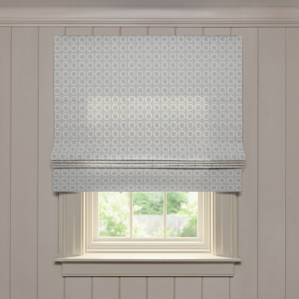  hayes sea salt custom geometric roman shade: hayes sea salt | pepper homeon white background
