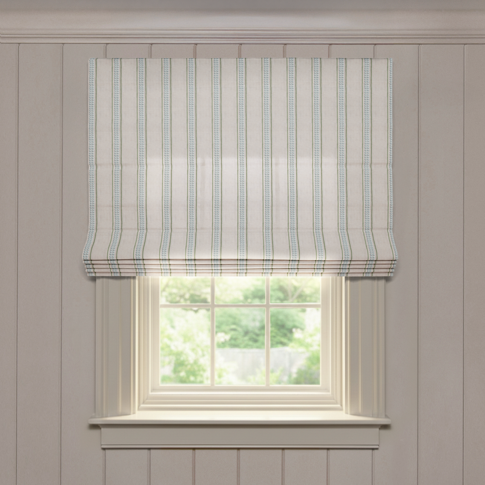  margot fern custom green embroidered roman shade: margot fern | pepper homeon white background