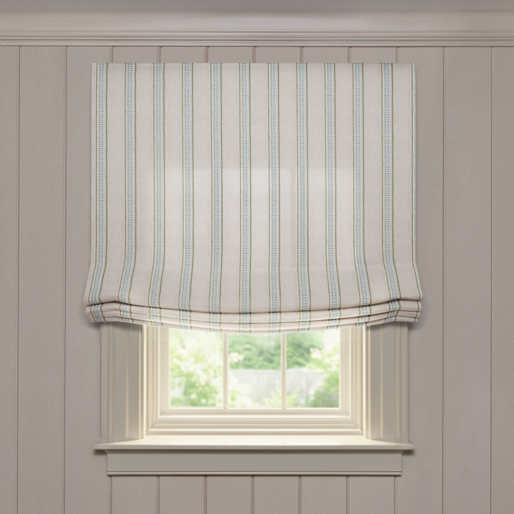  margot fern custom green embroidered roman shade: margot fern | pepper homeon white background