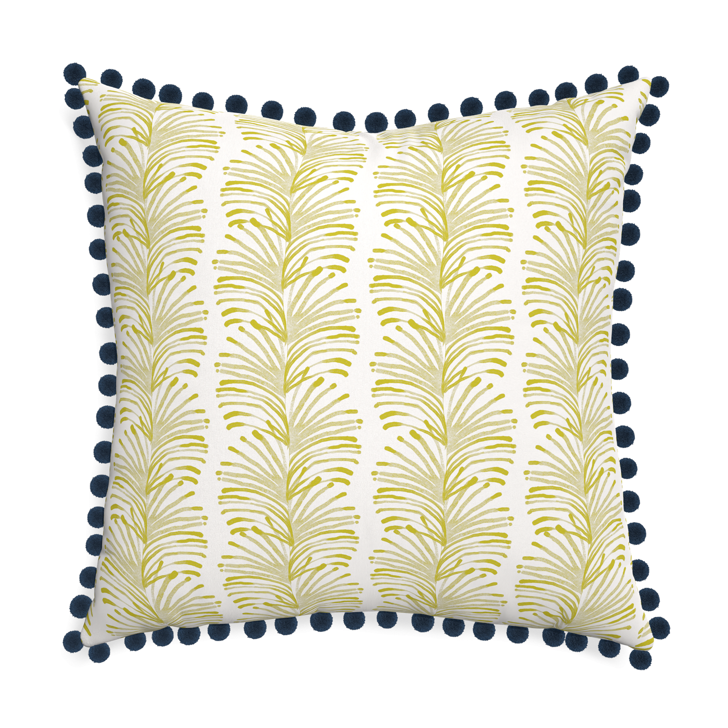 Euro-sham emma chartreuse custom yellow stripe chartreusepillow with c on white background
