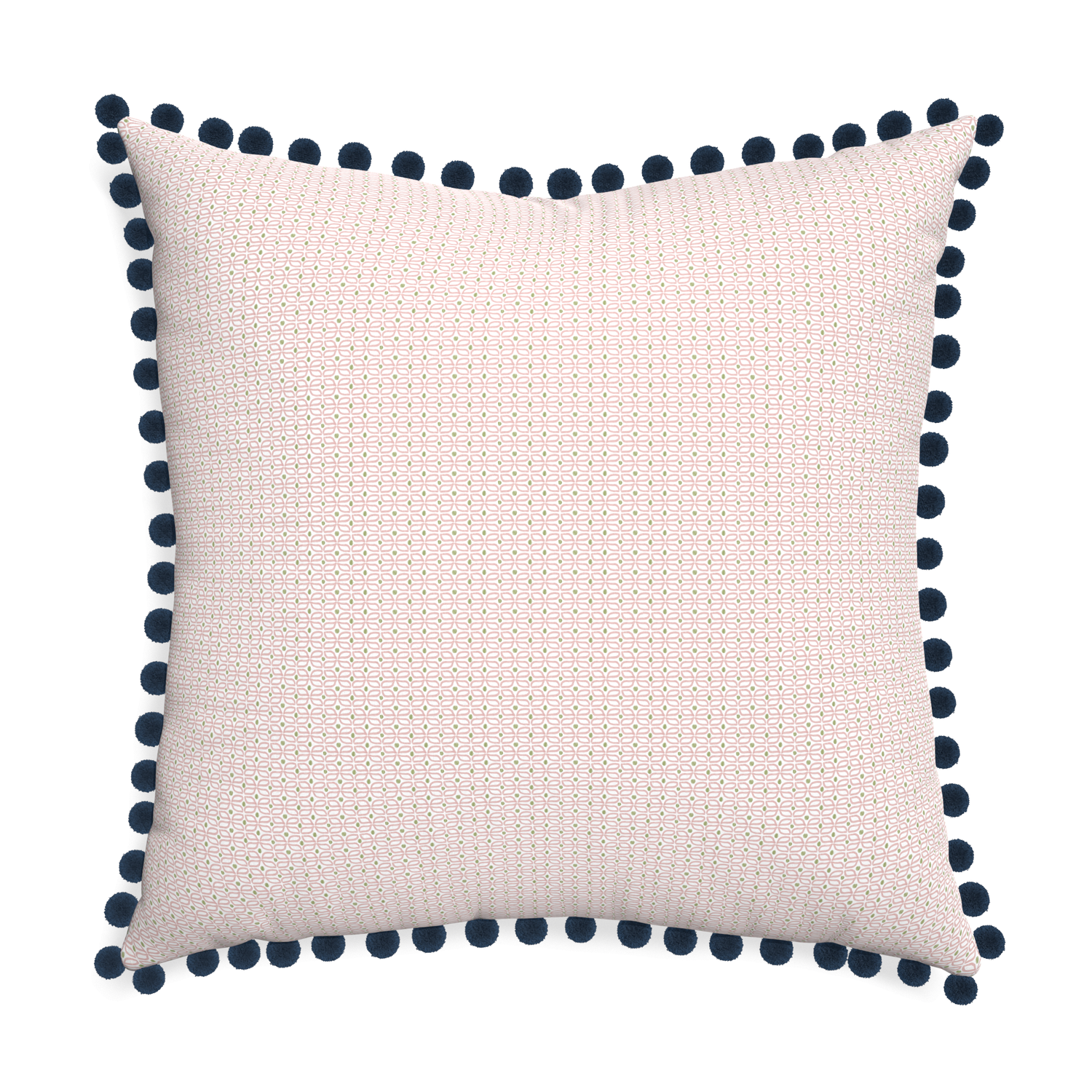 Euro-sham loomi pink custom pink geometricpillow with c on white background