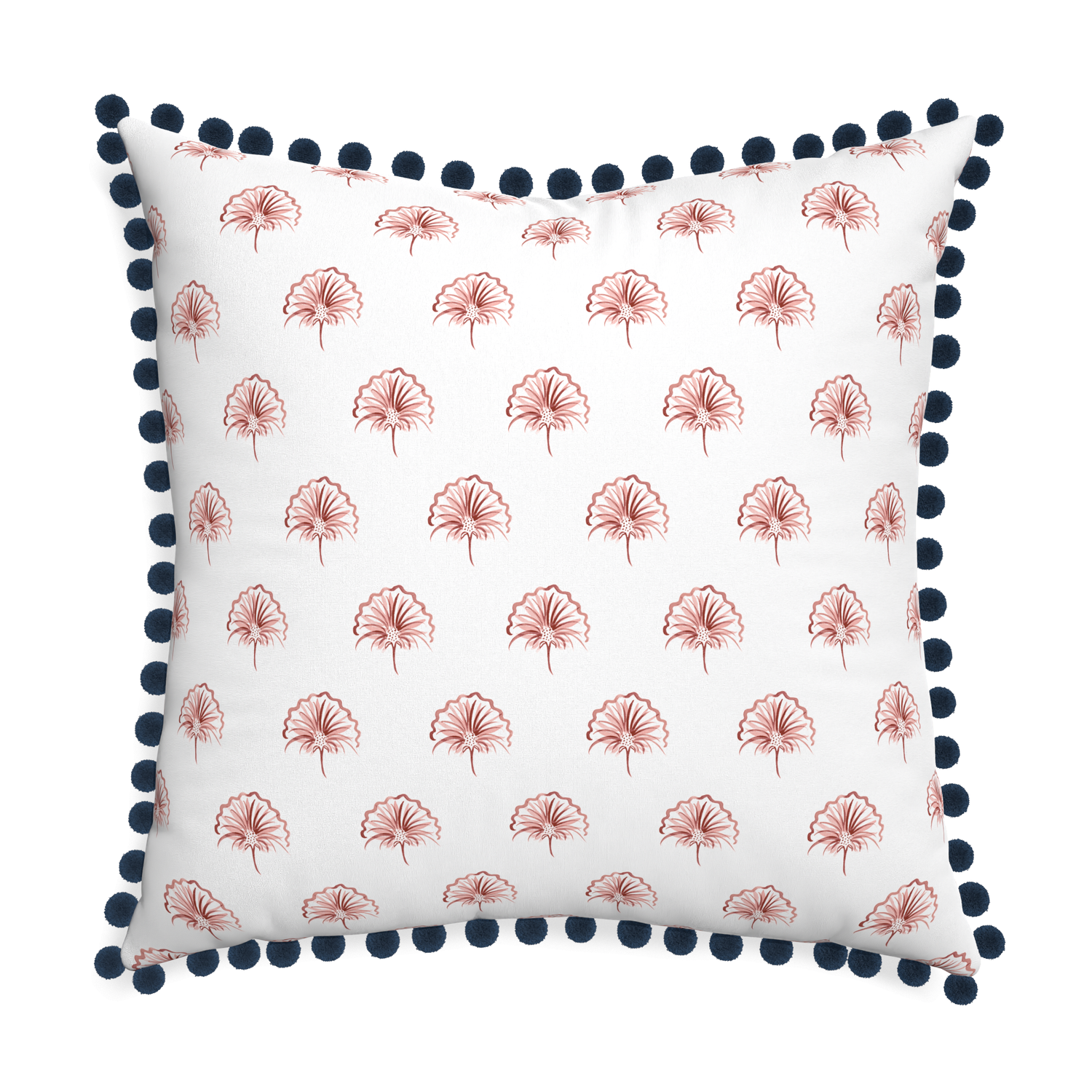 Euro-sham penelope rose custom floral pinkpillow with c on white background